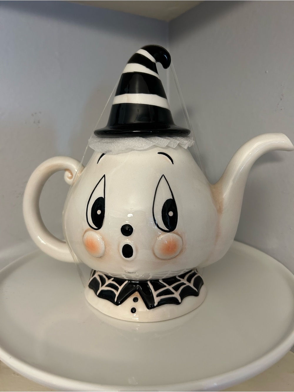 Joanna Parker New White Halloween Ghost Teapot Home Art Décor
